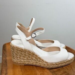 Stuart Weitzman Cream Wedge Espadrilles